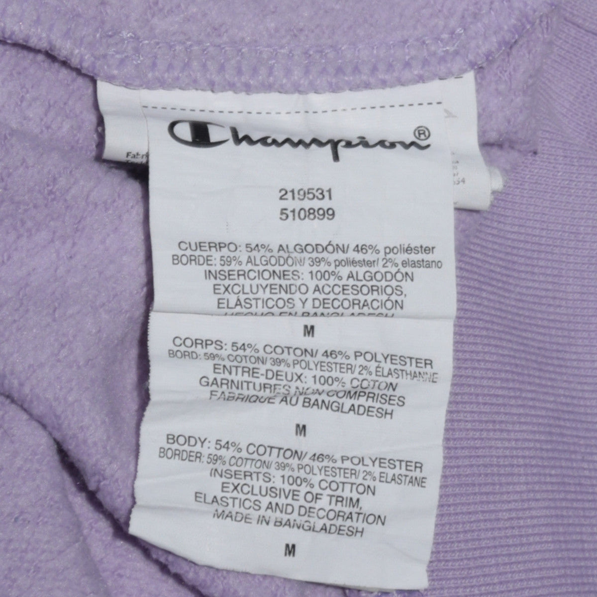 Champion Womens Lavender Pullover Hoodie Medium Cotton Blend