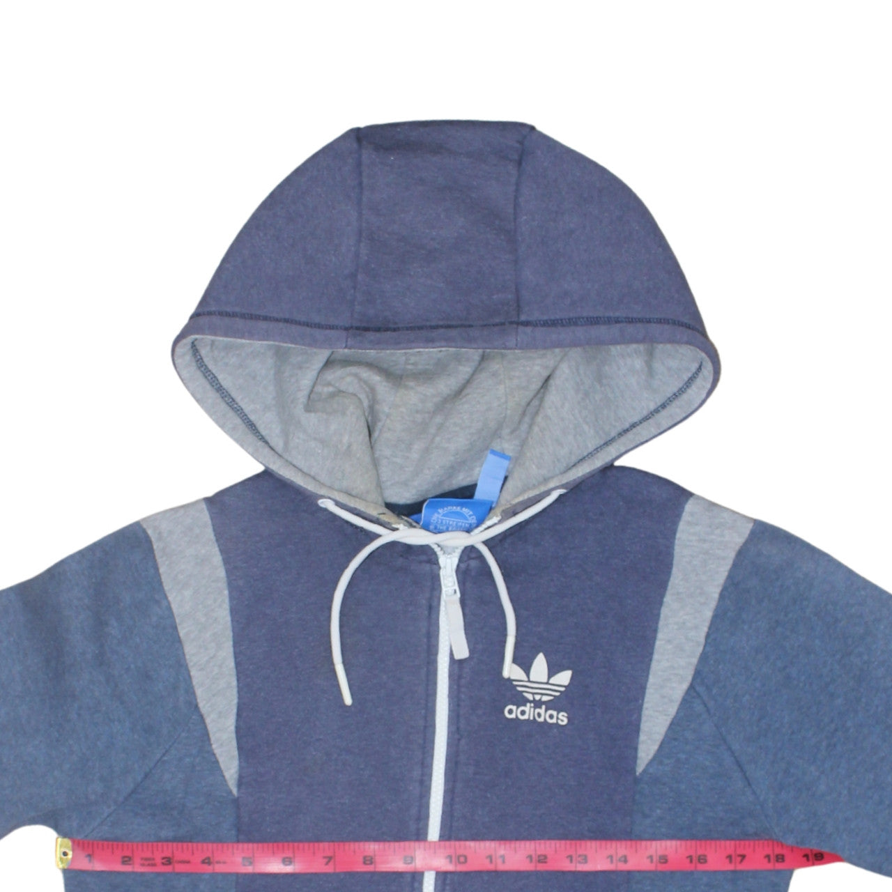 Mens UK Size S adidas Blue Full Zip Hoodie
