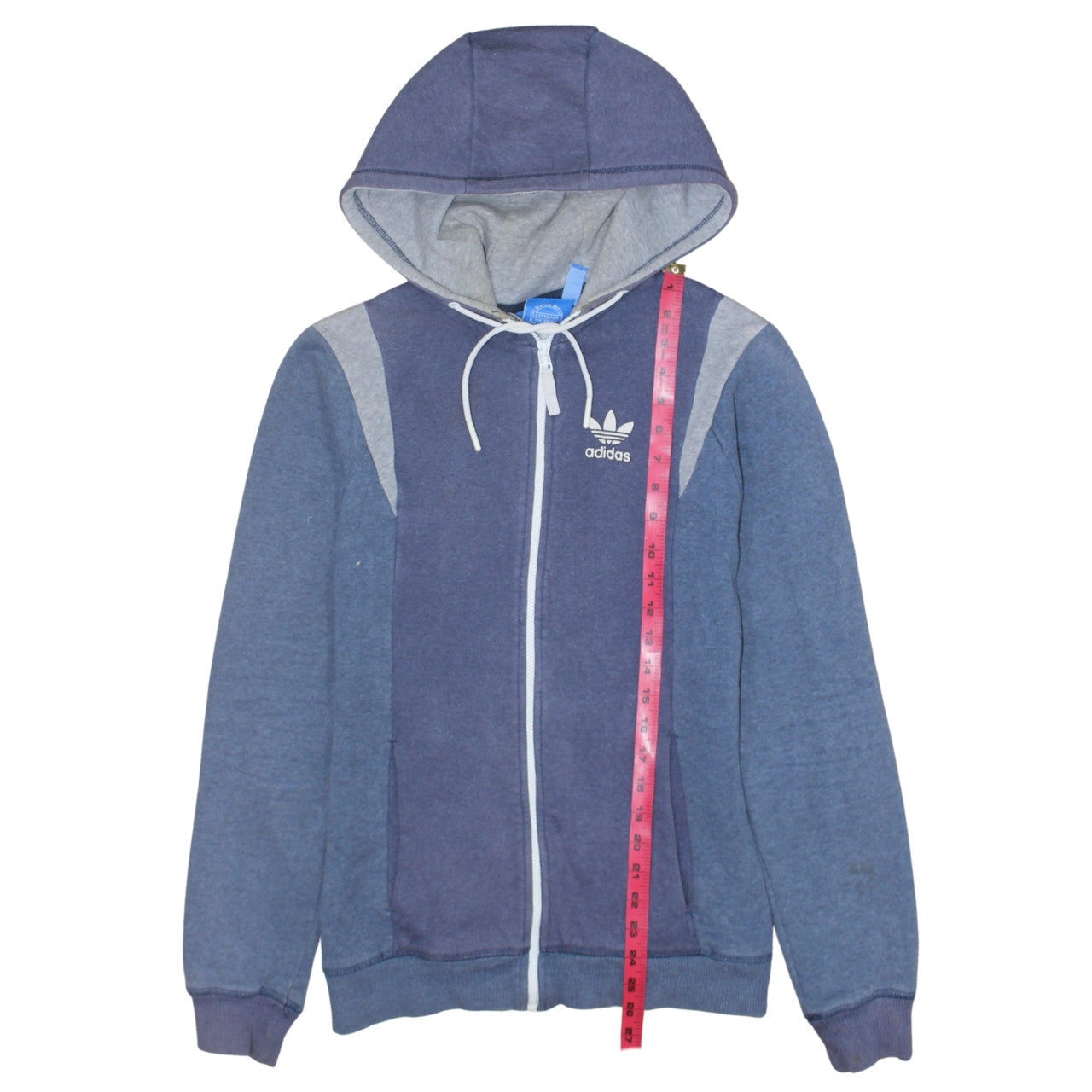 Mens UK Size S adidas Blue Full Zip Hoodie