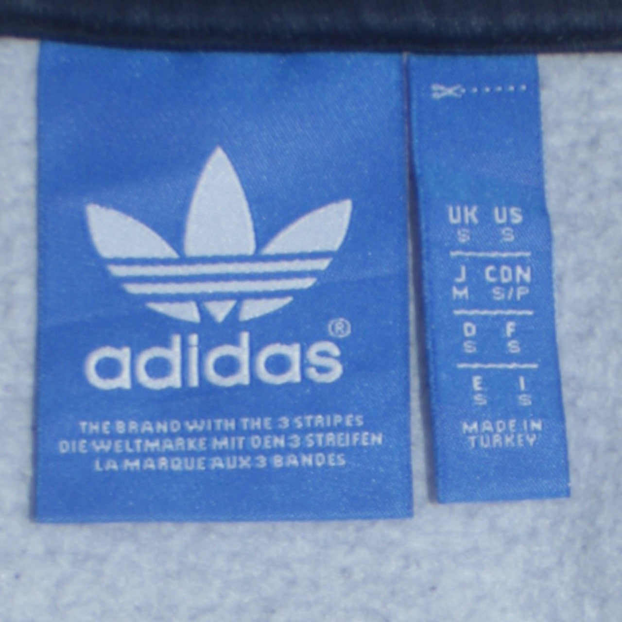 Mens UK Size S adidas Blue Full Zip Hoodie