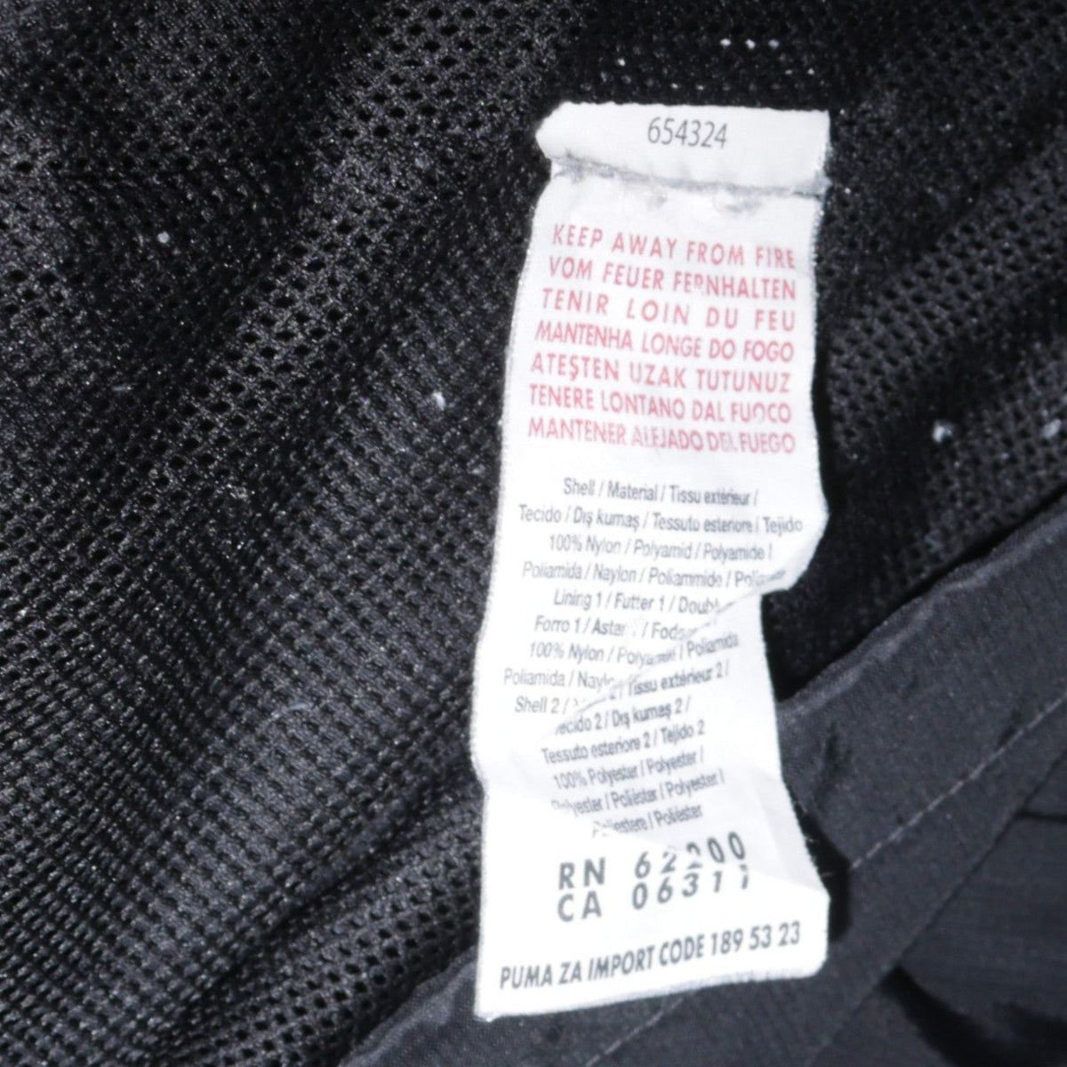 Mens UK Size M PUMA Black Windbreaker Coat