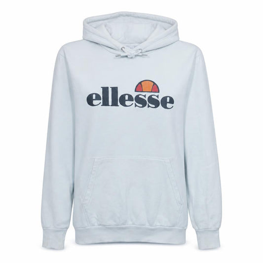Front view of Ellesse women’s white hoodie uk 12 pullover logo hooded sweatshirt