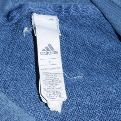 Mens UK Size L adidas Blue Pullover Hoodie