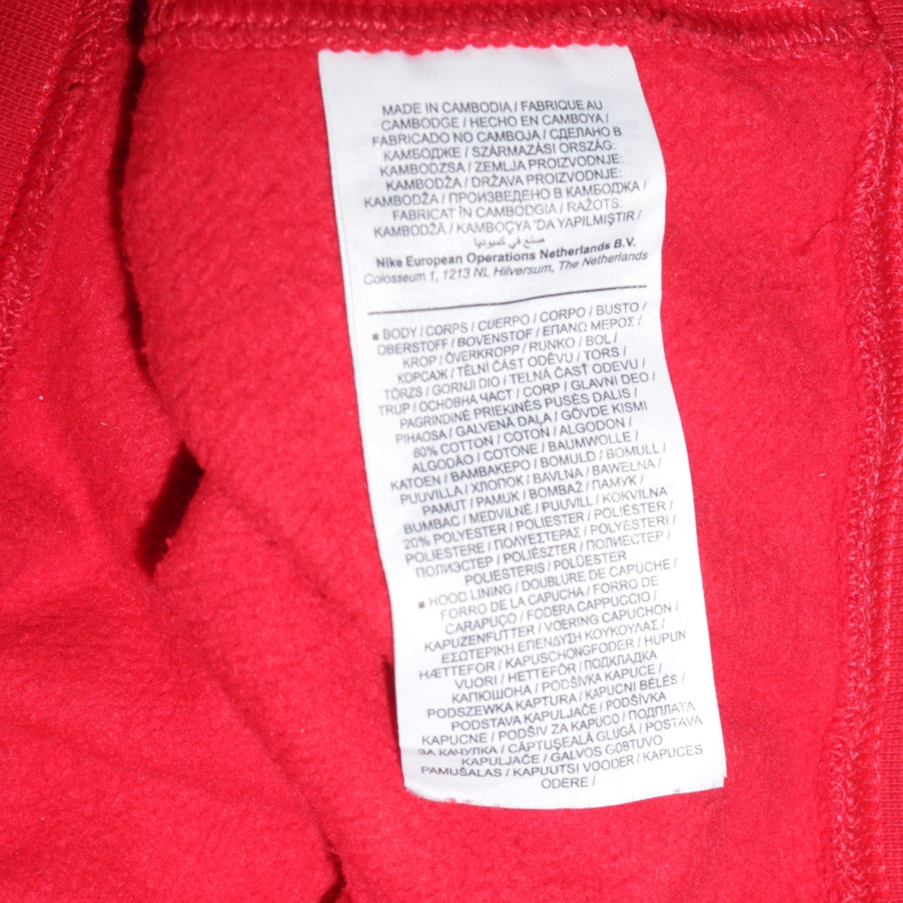 Mens UK Size M Nike Red Pullover Hoodie