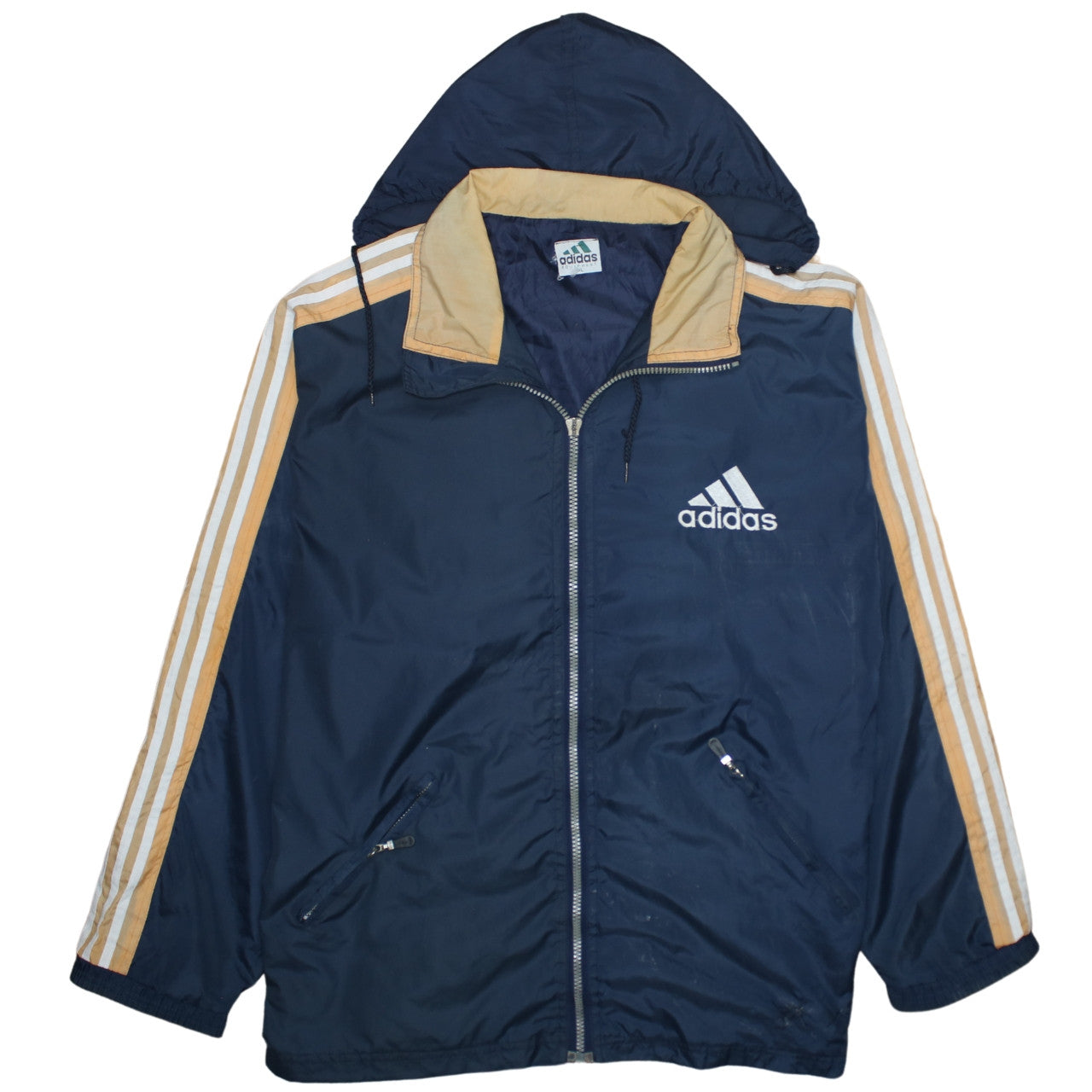 Mens UK Size 2XL adidas Blue Windbreaker Coat