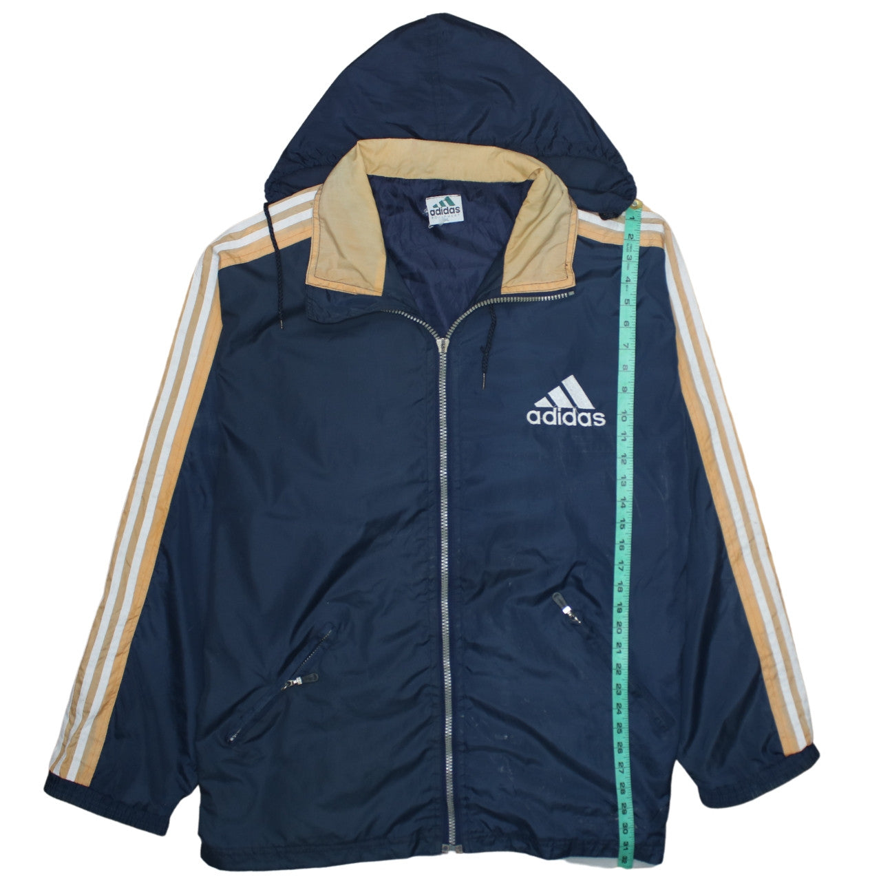 Mens UK Size 2XL adidas Blue Windbreaker Coat