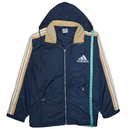 Mens UK Size 2XL adidas Blue Windbreaker Coat