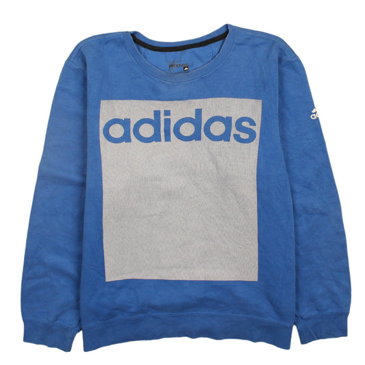 Mens UK Size M adidas Blue Pullover Sweatshirt