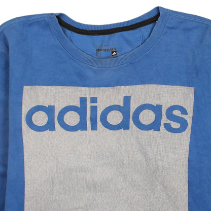 Mens UK Size M adidas Blue Pullover Sweatshirt