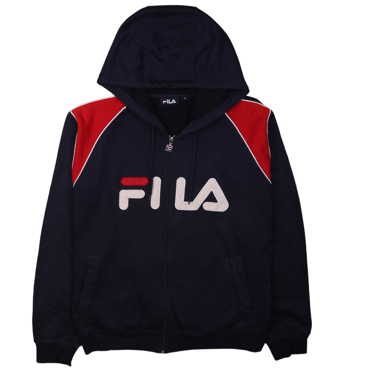 Mens UK Size M FILA Blue Full Zip Hoodie