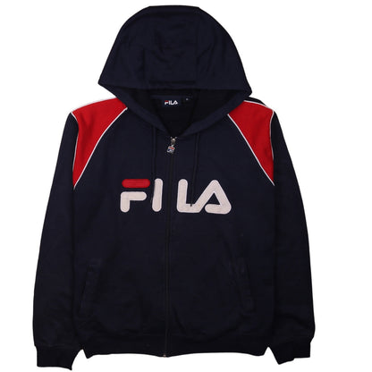 Mens UK Size M FILA Blue Full Zip Hoodie