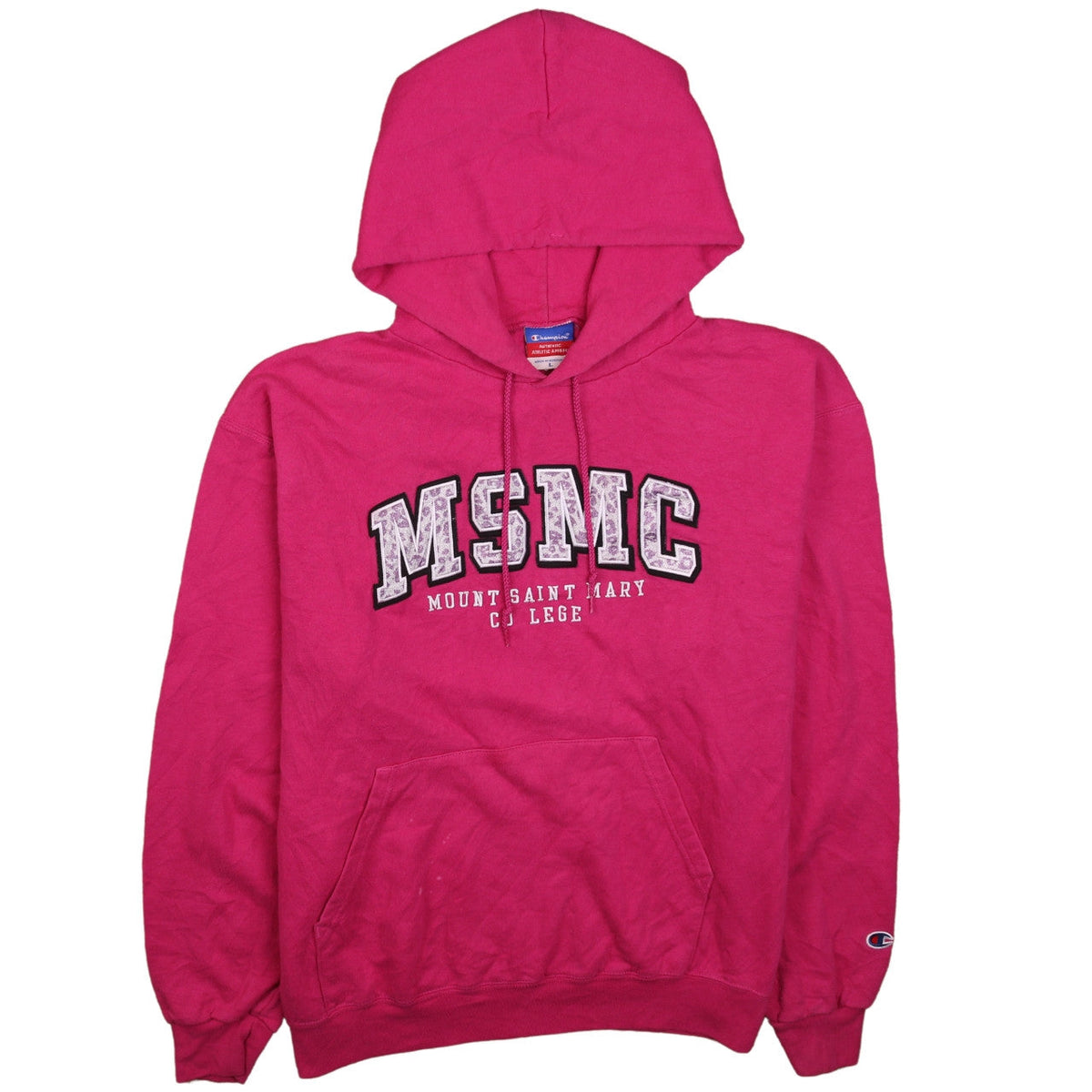 Womens UK Size L Champion Pink Pullover Hoodie
