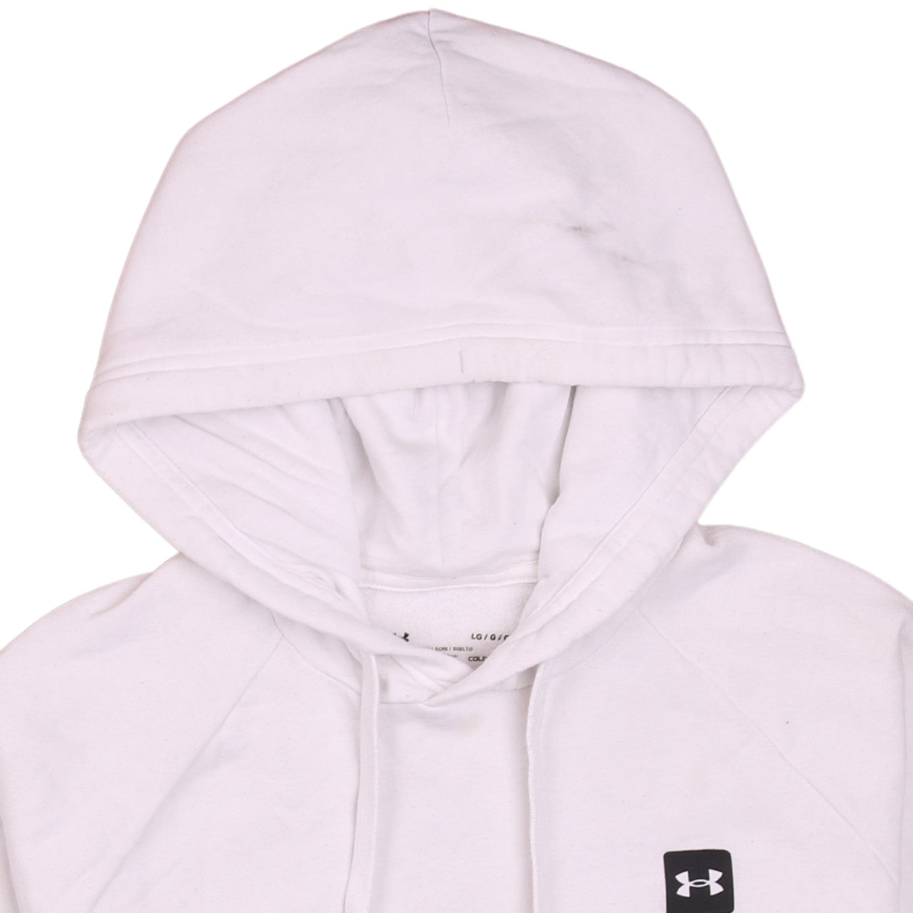 Mens UK Size L Under armour White Pullover Hoodie