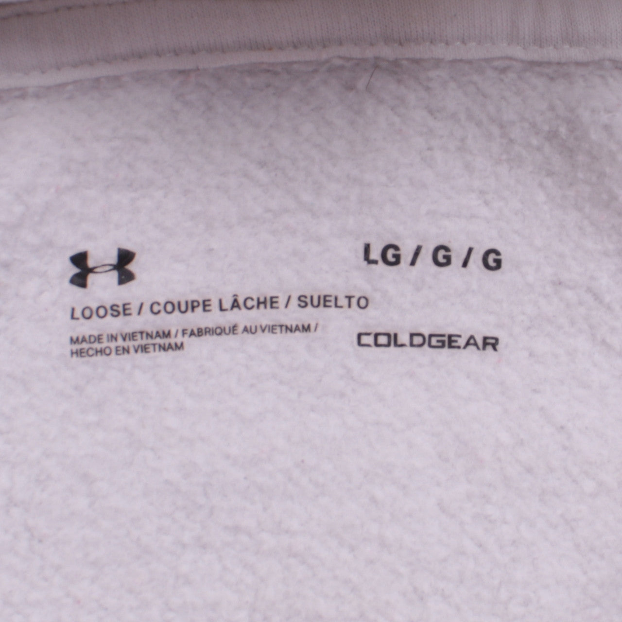 Mens UK Size L Under armour White Pullover Hoodie