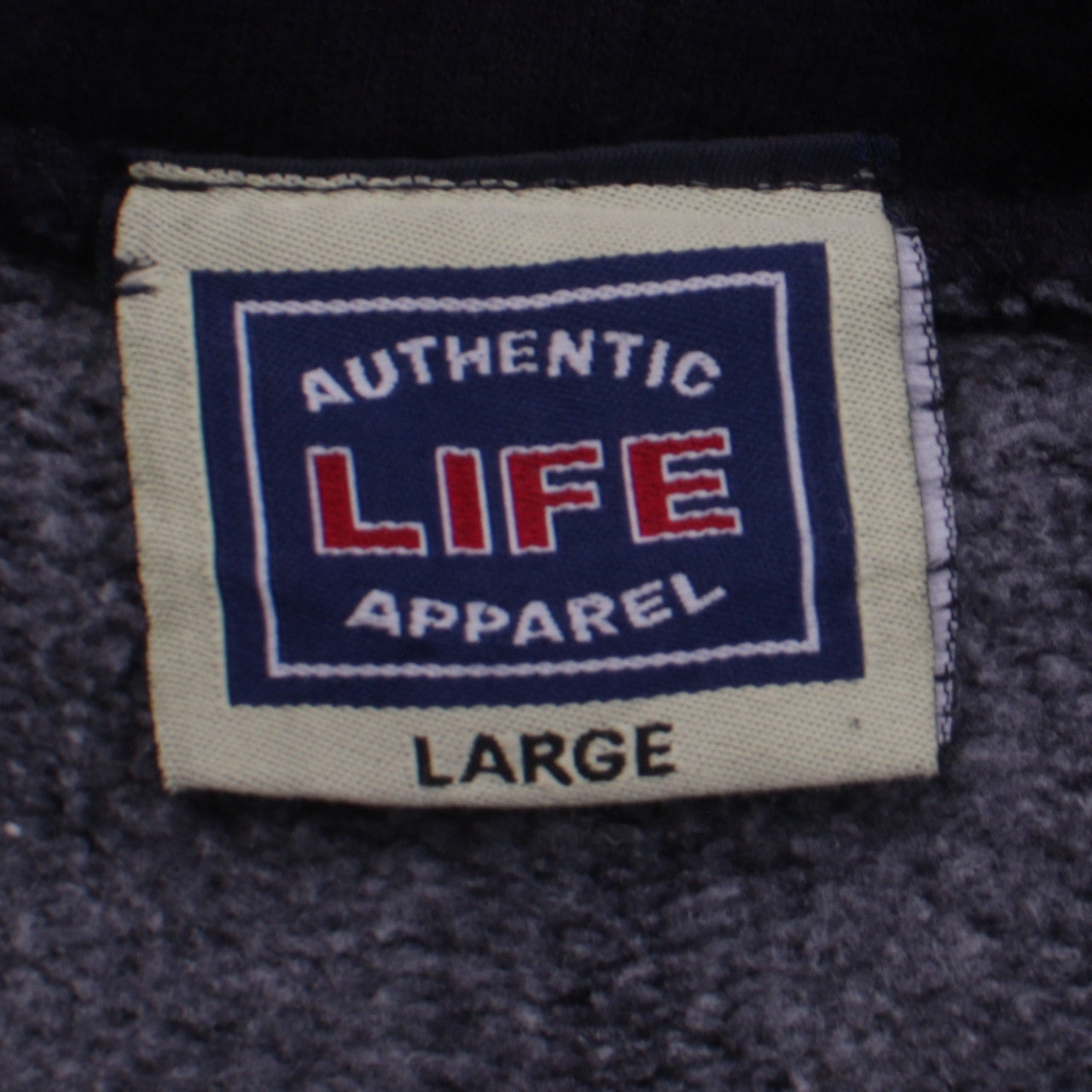 Mens UK Size L Authentic Life Apparel Black Full Zip Hoodie
