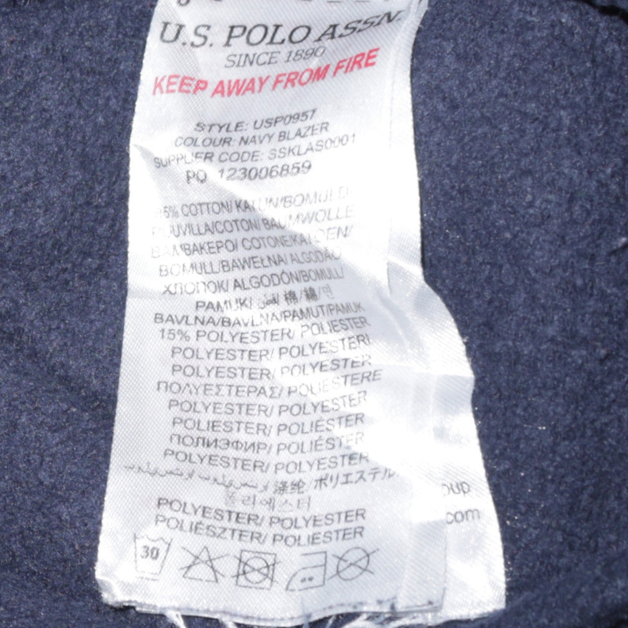 Boys UK Size 15-16 Years U.S. Polo Assn. Blue Pullover Hoodie