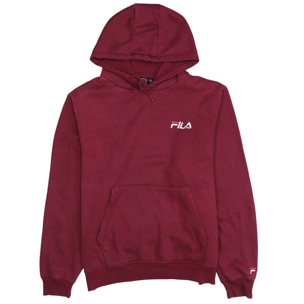 Mens UK Size 2XL FILA Red Pullover Hoodie