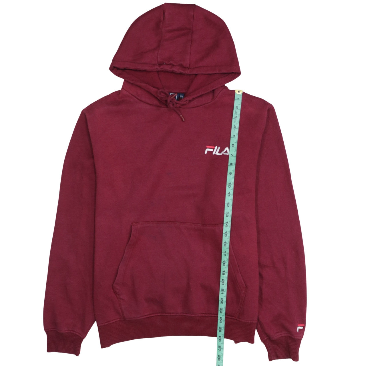 Mens UK Size 2XL FILA Red Pullover Hoodie