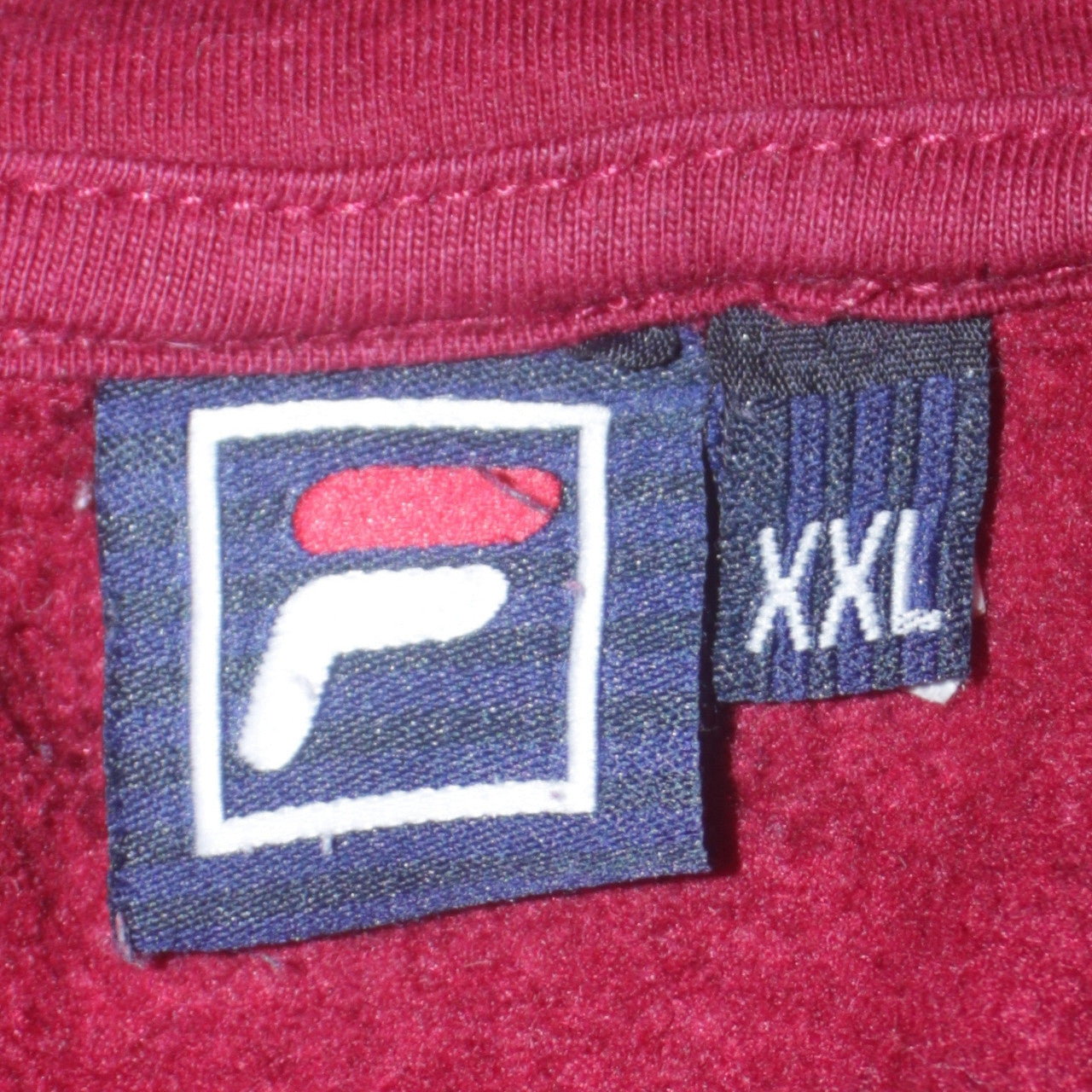 Mens UK Size 2XL FILA Red Pullover Hoodie