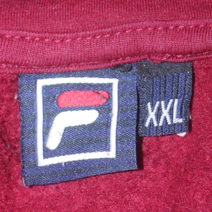 Mens UK Size 2XL FILA Red Pullover Hoodie