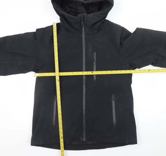 Uniqlo Men's Black S Down Puffer Hooded Jacket Water Resistant