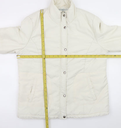 Store Twenty One Women Ivory Size 16 Puffer Jacket Full Zip