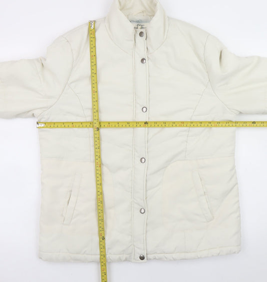 Store Twenty One Women Ivory Size 16 Puffer Jacket Full Zip