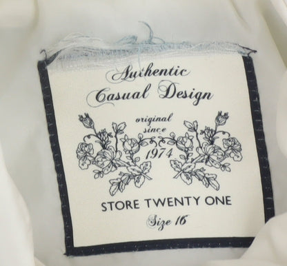 Store Twenty One Women Ivory Size 16 Puffer Jacket Full Zip