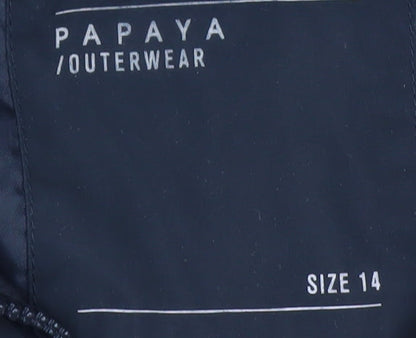 Papaya Women's Black Faux Fur Hooded Puffer Coat Size 14