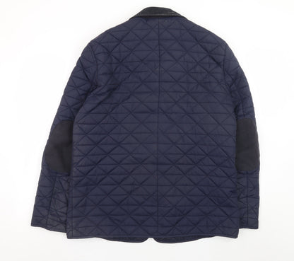 Womens UK Size M Jaeger Blue Quilted Coat