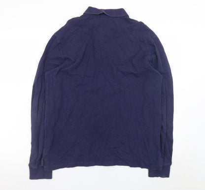 Ralph Lauren Men's Blue Slim Fit Long Sleeve Polo Shirt L