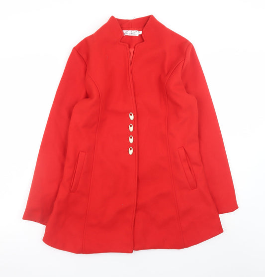 Womens UK Size M HuaXiYun Red Overcoat