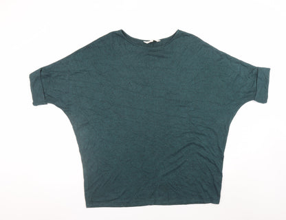 Womens UK Size 10 Apricot Green Basic T-Shirt