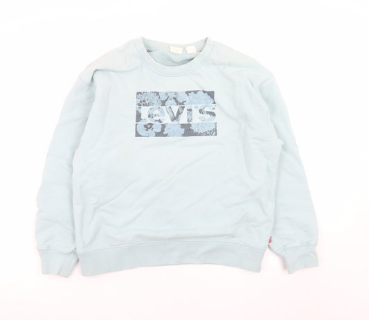 Womens UK Size M Levi's Blue Pullover Sweatshirt