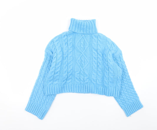 Womens UK Size 8 Bershka Blue Pullover Jumper