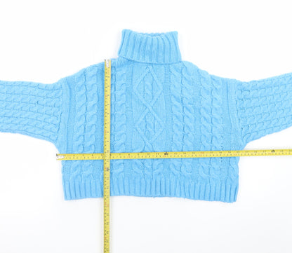 Womens UK Size 8 Bershka Blue Pullover Jumper