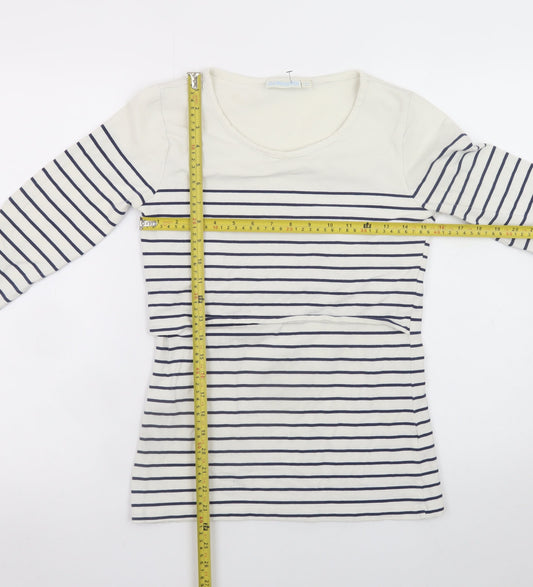 Womens UK Size S JoJo Maman Bébé White Basic T-Shirt