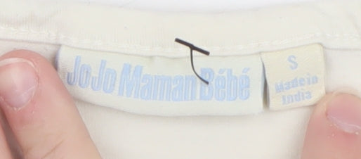 Womens UK Size S JoJo Maman Bébé White Basic T-Shirt