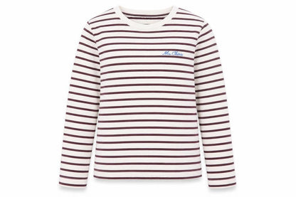 F&F Women’s Brown Striped Long Sleeve Cotton T-Shirt Size 8