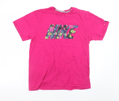 Womens UK Size L Nike Pink Basic T-Shirt
