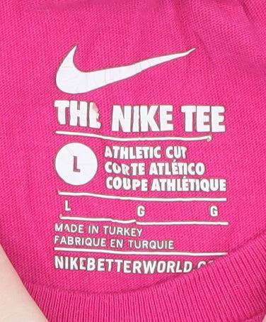 Womens UK Size L Nike Pink Basic T-Shirt