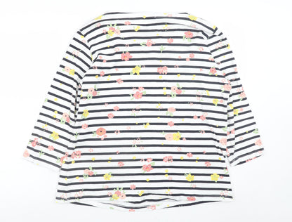 Roman Women’s Multicoloured Floral Striped Jersey T-Shirt Size 20
