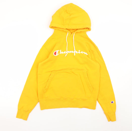 Womens UK Size S Champion Yellow Pullover Hoodie