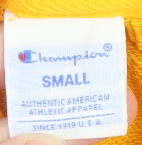 Womens UK Size S Champion Yellow Pullover Hoodie