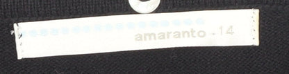 Womens UK Size 14 AMARANTO Black Cardigan Jumper