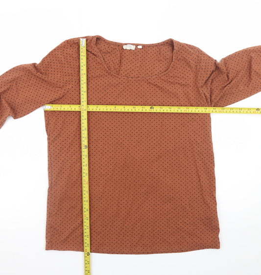 Womens UK Size 16 Fat Face Brown Basic T-Shirt