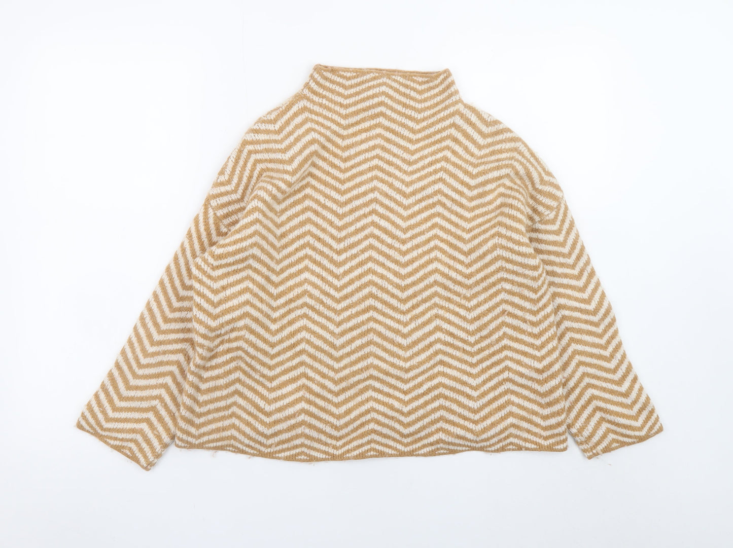 Womens UK Size M Kin by John Lewis Beige Pullover Jumper