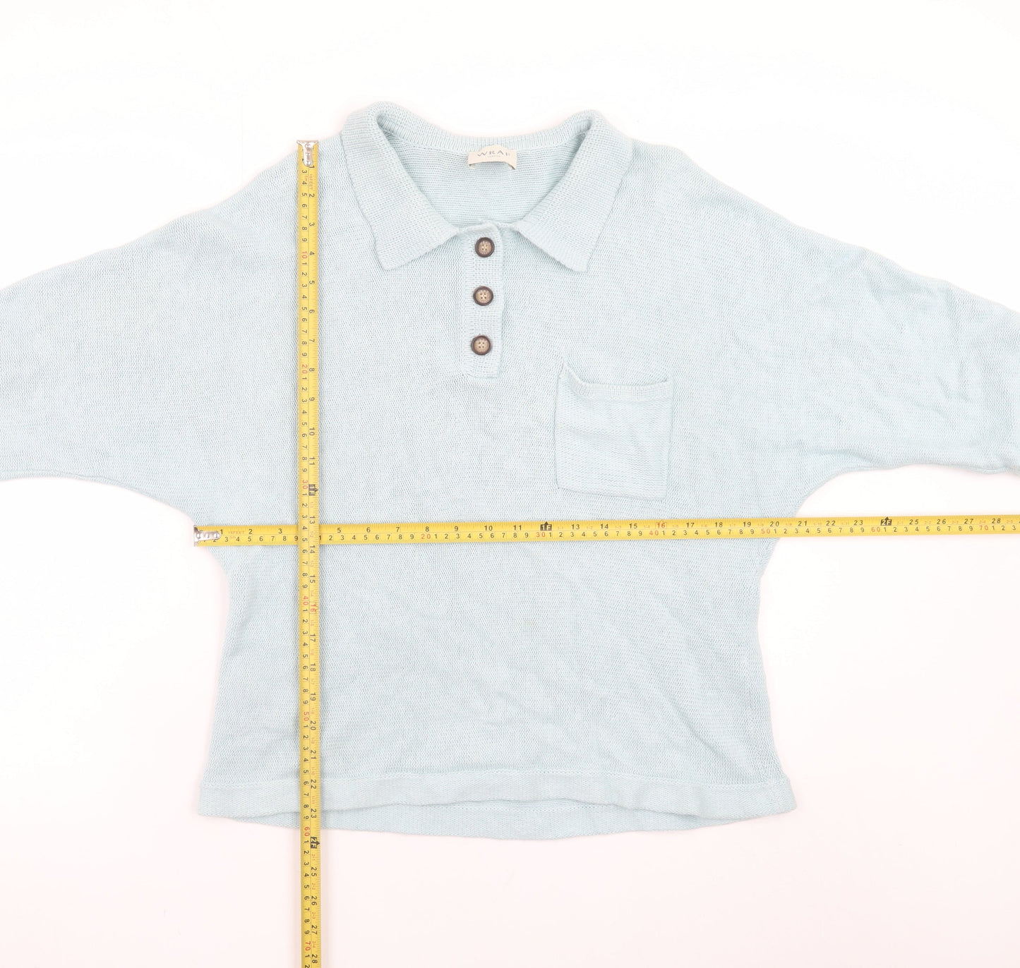 Womens UK Size 10 Wrap London Blue Henley Jumper