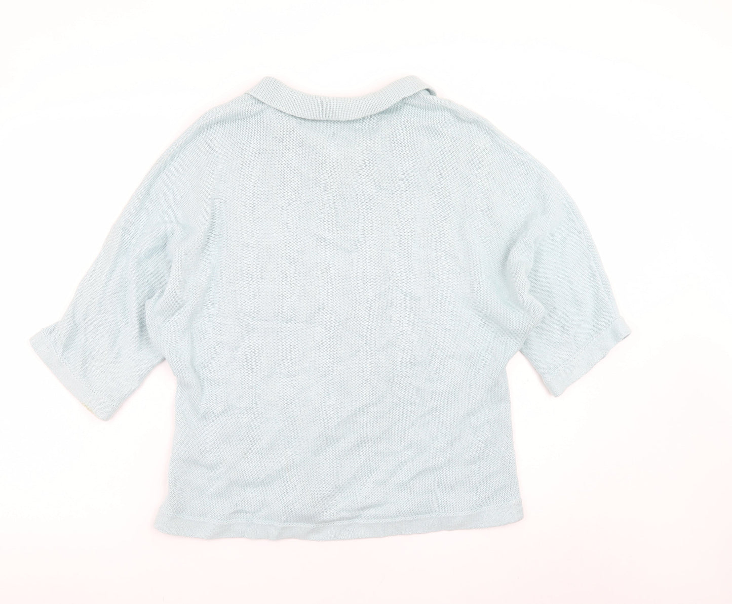 Womens UK Size 10 Wrap London Blue Henley Jumper