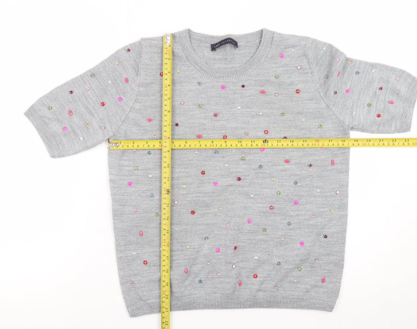 Womens UK Size 14 Marks and Spencer Grey Pullover Jumper